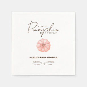 A Little Pumpkin Is On The Way Baby Shower  Napkin