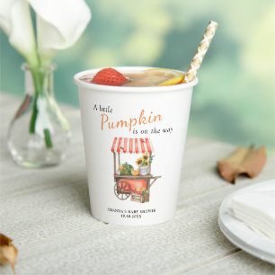 A Little Pumpkin is on the way Baby Shower Paper Cups