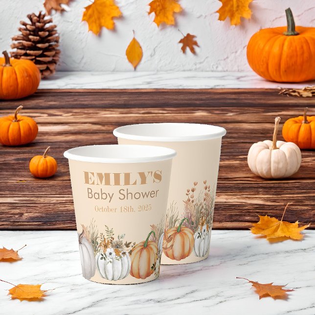 A Little Pumpkin is on the Way - Baby Shower Paper Cups (Creator Uploaded)