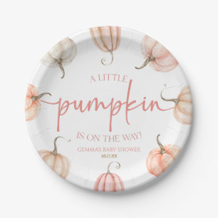 A Little Pumpkin Is On The Way! Baby Shower Paper Plate