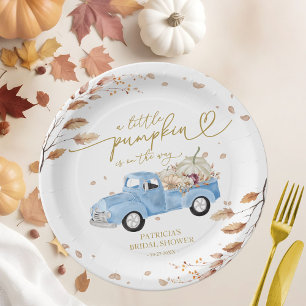 A Little Pumpkin Is On The Way Baby Shower Paper Plate