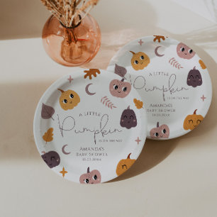A Little Pumpkin Is On The Way Baby Shower Paper Plate