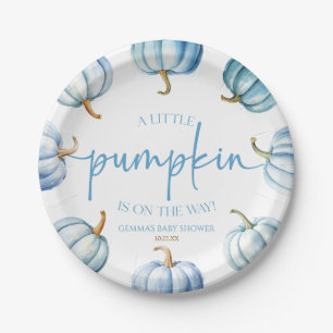 A Little Pumpkin Is On The Way! Baby Shower Paper Plate
