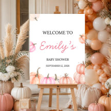 A Little Pumpkin Is on the Way Baby Shower Welcome