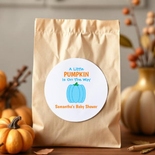 A Little Pumpkin Is On The Way Classic Round Sticker