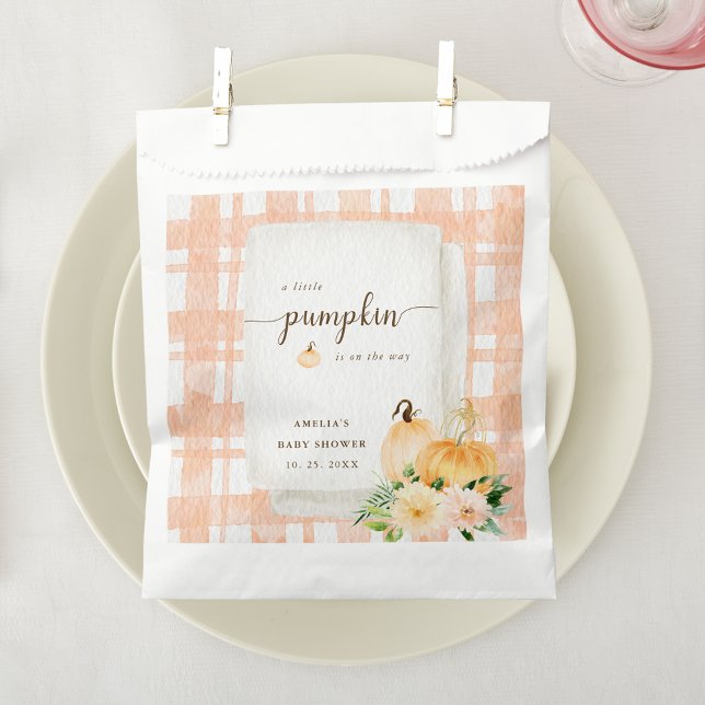 A Little Pumpkin Is On The Way Cute Baby Shower Favour Bags (Creator Uploaded)