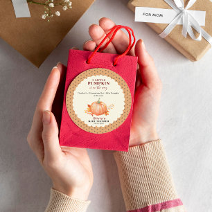 a Little Pumpkin Is on The Way Fall Baby Shower Classic Round Sticker