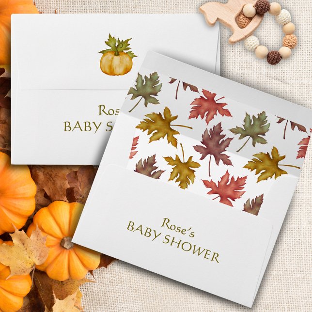 A Little Pumpkin Is On The Way Fall Baby Shower  Envelope (Creator Uploaded)