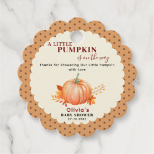  a Little Pumpkin Is on The Way Fall Baby Shower  Favour Tags