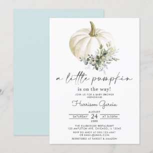 A Little Pumpkin is on the way Fall Baby Shower In Invitation
