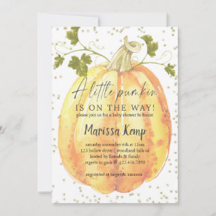 A little pumpkin is on the way, fall baby shower,  invitation