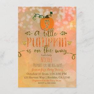 A little Pumpkin is on the Way Fall Baby Shower Invitation