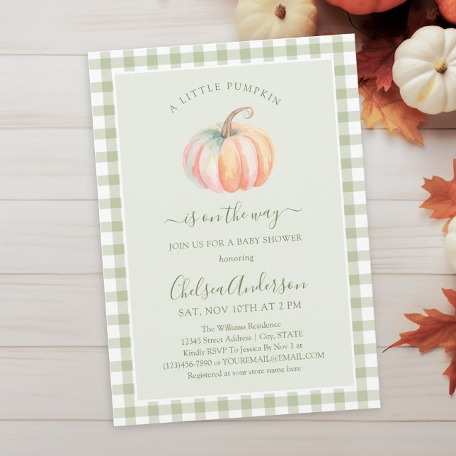 A Little Pumpkin is On The Way Fall Baby Shower Invitation (Creator Uploaded)