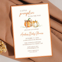 A Little Pumpkin is on the Way! Fall Baby Shower