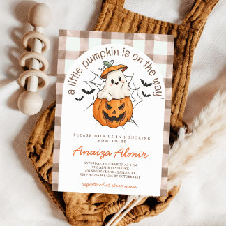 A Little Pumpkin Is on the Way Fall Baby Shower Invitation