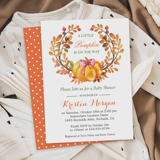 A Little Pumpkin Is On The Way Fall Baby Shower Invitation (Creator Uploaded)