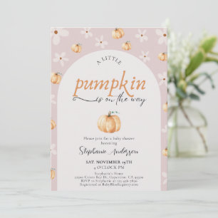 A Little Pumpkin Is On the Way Fall Baby Shower  Invitation