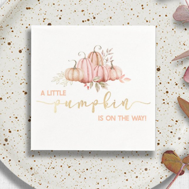 A Little Pumpkin Is On The Way! Fall Baby Shower N Napkin (Creator Uploaded)