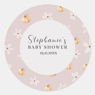 A Little Pumpkin Is On The Way Fall Round Sticker