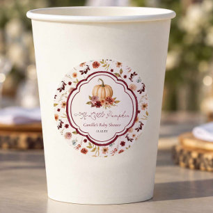 A Little Pumpkin Is on the Way Favour Classic Round Sticker