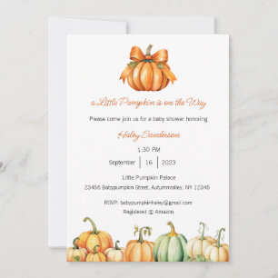 A Little Pumpkin is on the Way Invitation, Baby Invitation