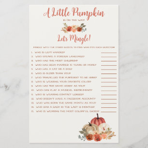 A Little Pumpkin is on the Way Let's Mingle Game
