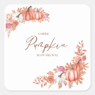 A Little Pumpkin Is On the Way Paper Napkin Square Sticker