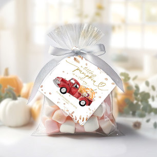 A Little Pumpkin Is On The Way Red Truck Fall Favour Tags