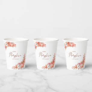 A Little Pumpkin Is On the Way Table Top Plaque Paper Cups
