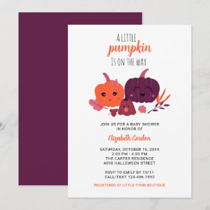 A little pumpkin is the way Cute baby shower Invitation