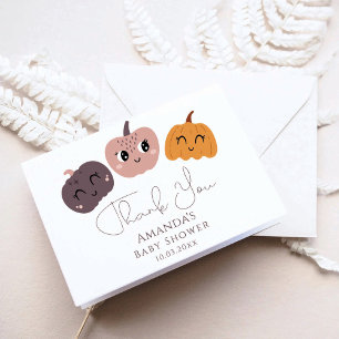 A Little Pumpkin Modern Baby Shower  Thank You Card