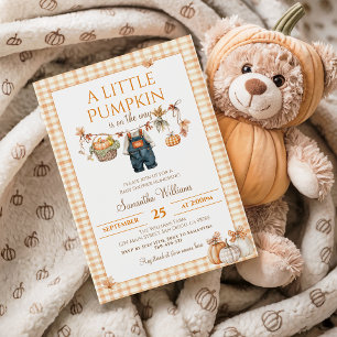A Little Pumpkin Modern Fall Baby Shower Invitation