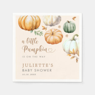 A Little Pumpkin On The Way Baby Shower Napkin