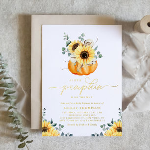 A Little Pumpkin On The Way Sunflowers Baby Shower