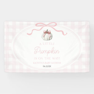 A Little Pumpkin Pink Bow Fall Baby Shower Banner