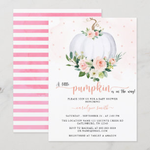 A Little Pumpkin Pink Elegant Baby Shower Invitation