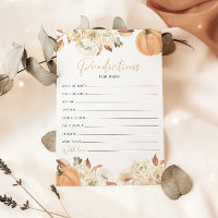 A Little Pumpkin Predictions For Baby Game Card