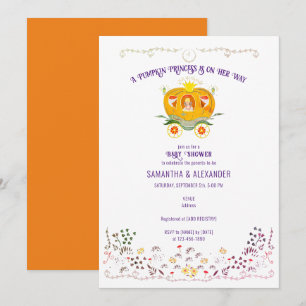 A Little Pumpkin Princess Wildflower Baby Shower Invitation