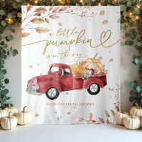 A Little Pumpkin Red Truck Baby Shower Backdrop
