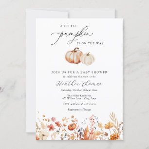 A Little Pumpkin Rustic Baby Shower Invitation