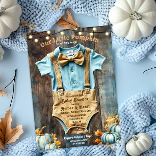 A Little Pumpkin Rustic Baby Shower Invitation