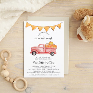 A Little Pumpkin Rustic Fall Baby Shower  Invitation