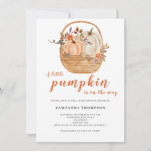 A Little Pumpkin Rustic Fall Baby Shower  Invitation