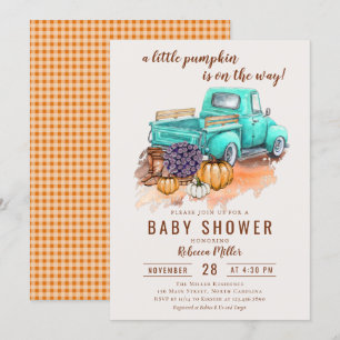 A Little Pumpkin Rustic Fall Farm Truck Invitation