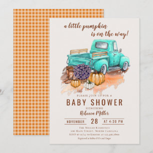 A Little Pumpkin Rustic Farm Truck Invitation