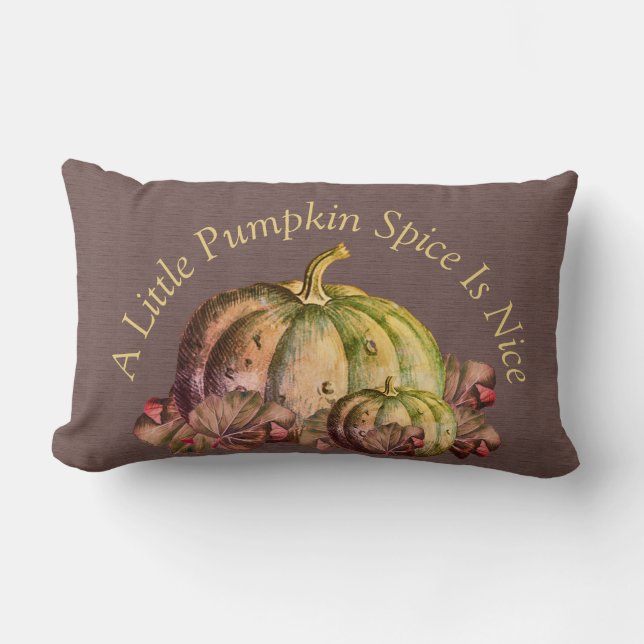A Little Pumpkin Spice is Nice"  Fall  Colour deco Lumbar Cushion (Front)
