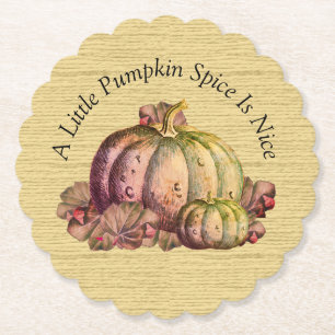 A Little Pumpkin Spice is Nice" Fall Colour deco Paper Coaster