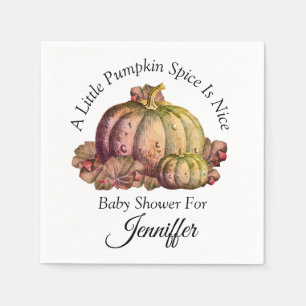 A Little Pumpkin Spice is Nice" Girl Baby Shower Napkin