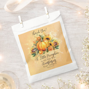 A Little Pumpkin   Sunflowers Fall Baby Shower Favour Bags