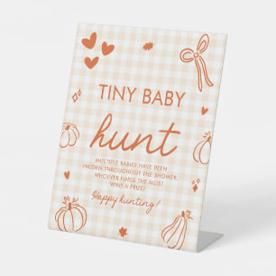 A Little Pumpkin Tiny Baby Hunt Baby Shower Game Pedestal Sign
